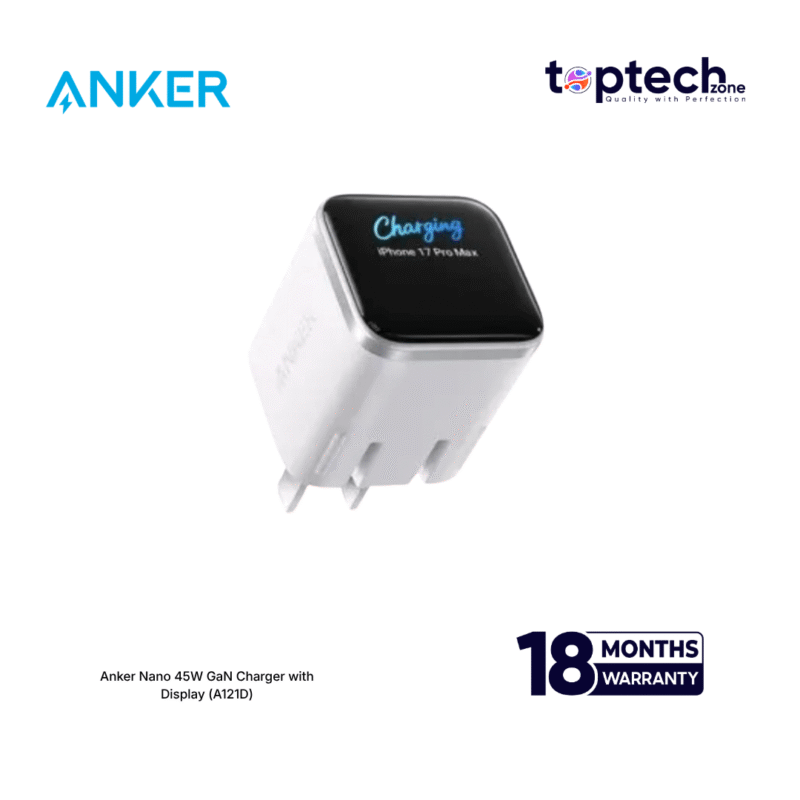 Anker Nano 45W GaN Charger with Display (A121D) - Image 2