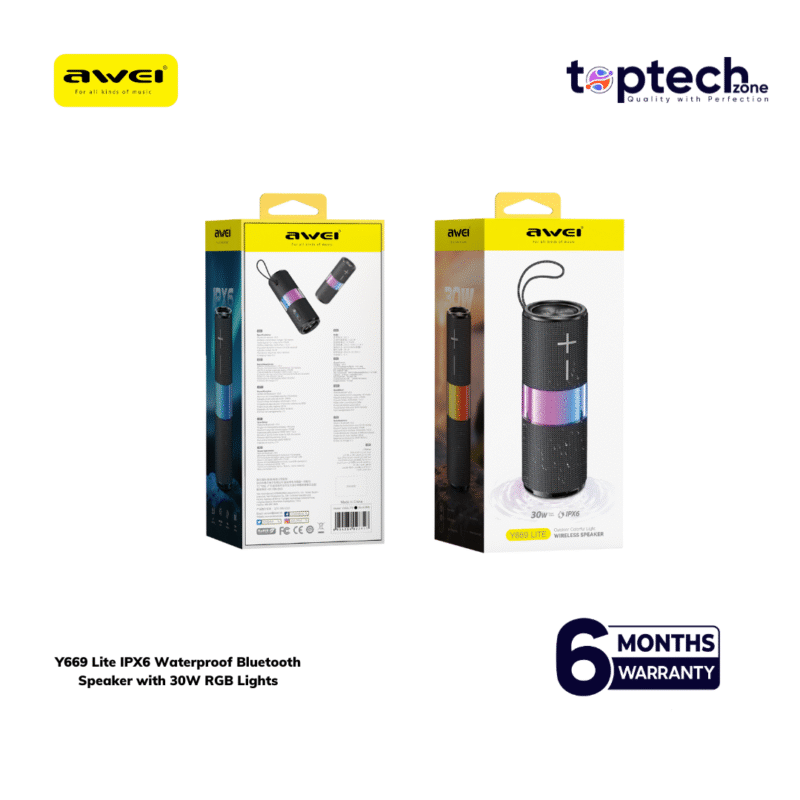 Alternative view of Awei Y669 Lite IPX6 Waterproof Bluetooth Speaker with 30W RGB Lights