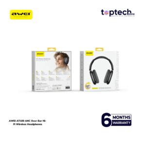 AWEI AT100 ANC Over-Ear Hi-Fi Wireless Headphones - Image 6