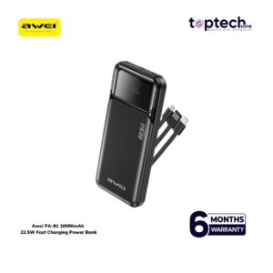 Awei PA‑91 10000mAh  22.5W Fast Charging Power Bank