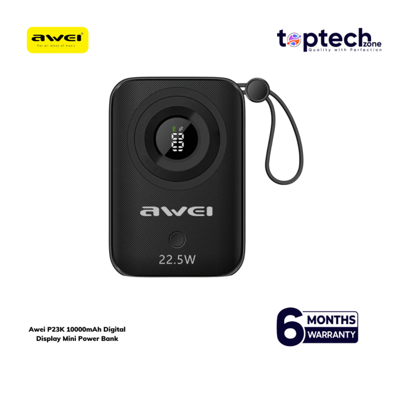 Awei P23K 10000mAh Digital Display Mini Power Bank - Image 2