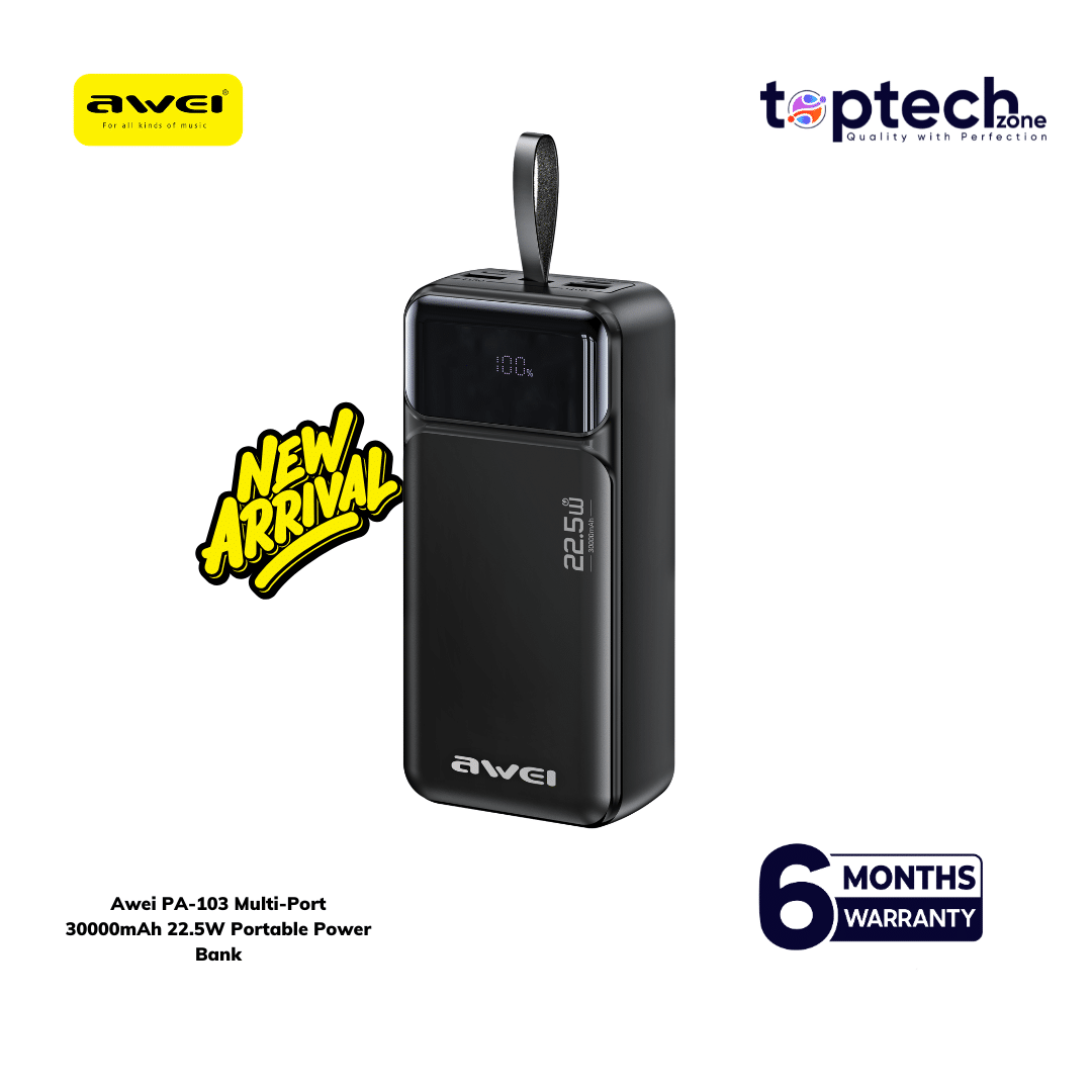 Awei PA-103 Multi‑Port 30000mAh 22.5W Portable Power Bank