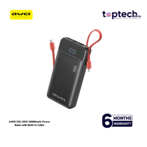 AWEI S22-35W 20000mAh Power Bank with Built-in Cable