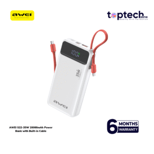 Alternative view of AWEI S22-35W 20000mAh Power Bank with Built-in Cable