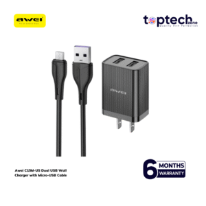Awei C15M-EU Dual USB Wall Charger with Micro-USB Cable