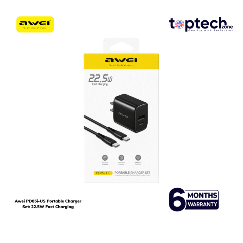 Awei PD85i-US Portable Charger Set: 22.5W Fast Charging