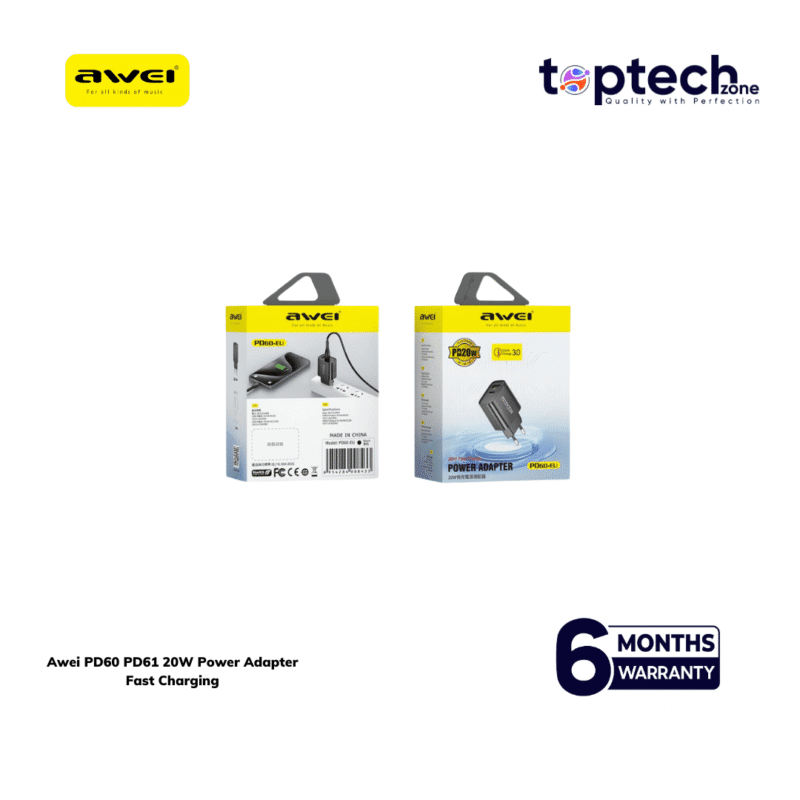 Awei PD60 PD61 20W Power Adapter Fast Charging