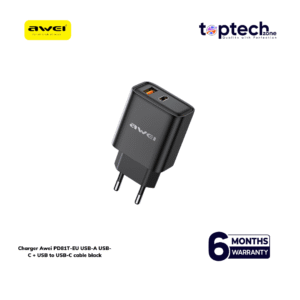 Alternative view of Awei PD81T-EU 22.5W GaN Fast Charger with Integrated USB-C Cable