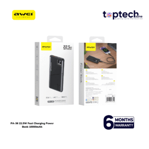 Alternative view of Awei PA-36 22.5W PD Fast Charging Digital Power Bank 10000mAh