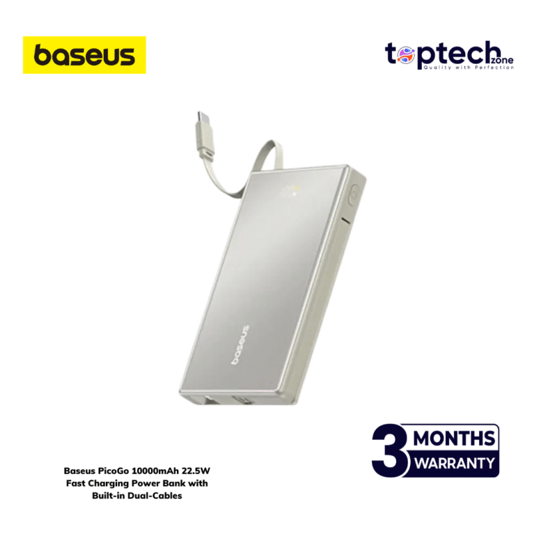 Baseus PicoGo 10000mAh 22.5W Fast Charging Power Bank with Built-in Dual-Cables - Image 2