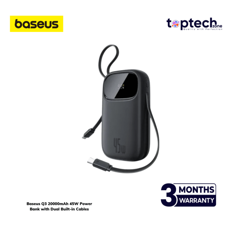 Baseus Q3 20000mAh 45W Power Bank with Dual Built-in Cables