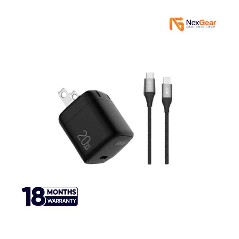 QCY 20W Charger with Cable Set Type-C to Type-C (CK02-MG)