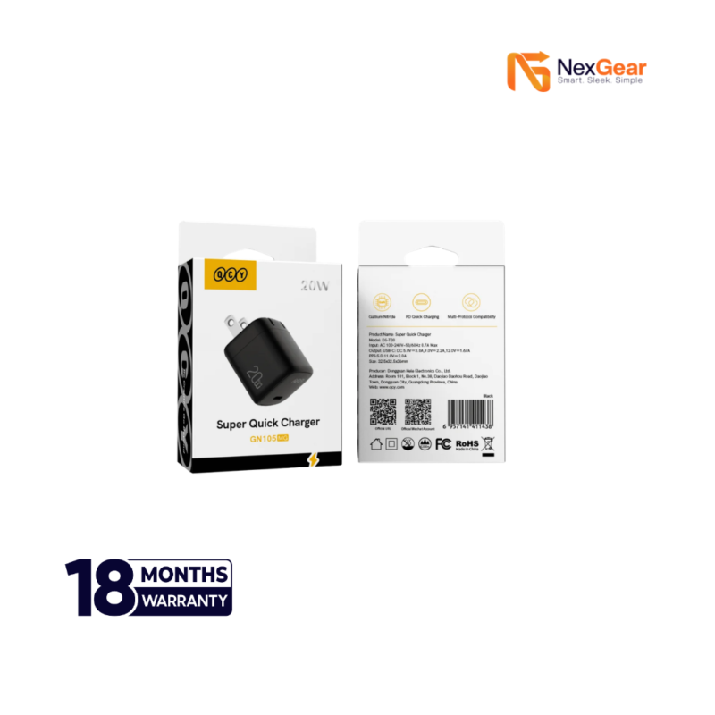 QCY GN105MG 20W Super Quick Charger (GN105MG)