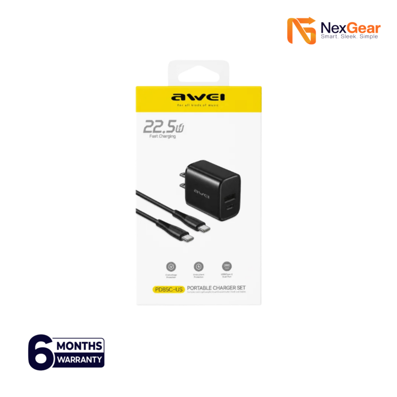 Awei PD85C-US Portable Charger Set: 22.5W Fast Charging