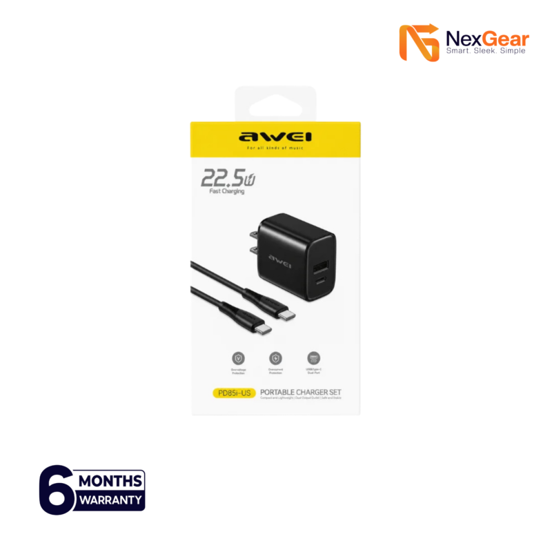 Awei PD85i-US Portable Charger Set: 22.5W Fast Charging