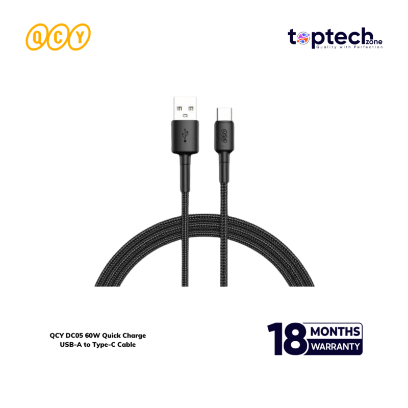QCY DC05 60W Quick Charge USB-A to Type-C Cable