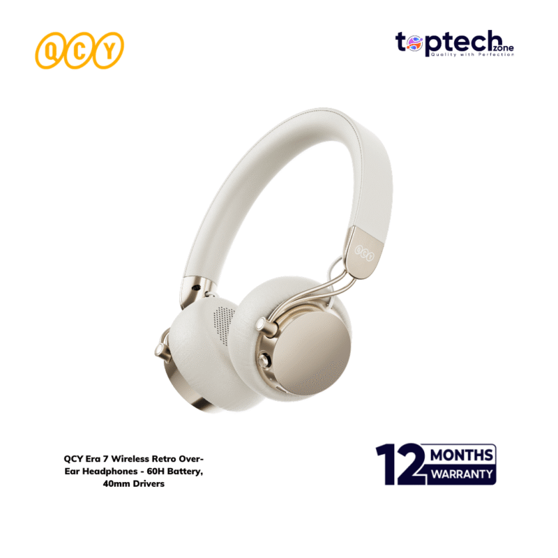 Alternative view of QCY Era 7 Wireless Retro Over-Ear Headphones - 60H Battery, 40mm Drivers