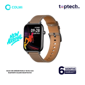 Colmi C28 AMOLED Display Ultra Slim Smartwatch With Leather Strap