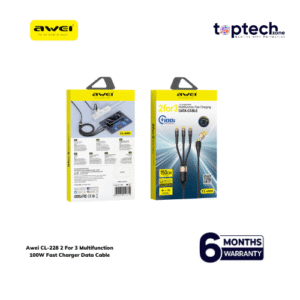 Alternative view of Awei CL-228 2 For 3 Multifunction 100W Fast Charger Data Cable